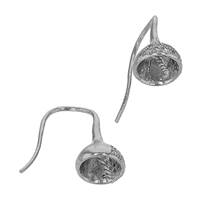 Rhodium Sterling Silver Cubic Zirconia Earwire Earring