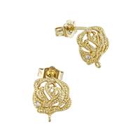 Cubic Zirconia Flower Earring With Ring