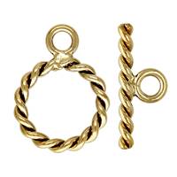 Gold Filled Twisted Toggle Clasp 9mm Ring