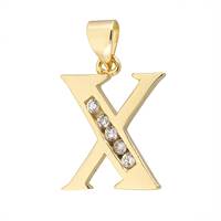 Vermeil Gold Cubic Zirconia Letter X 12mm Charm