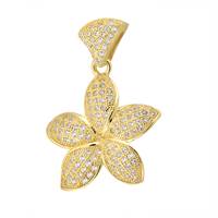 Vermeil Gold Cubic Zirconia Flower 20mm Charm