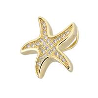 Vermeil Gold Cubic Zirconia Starfish 14mm Charm