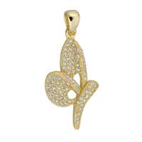 Vermeil Gold Cubic Zirconia Butterfly 27mm Charm