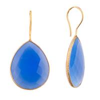 Blue Onyx Quartz Pear Drop Earring