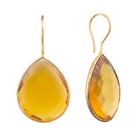 Hydro-Citrine Quartz Pear Drop Earring