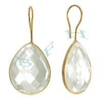 Quartz Crystal Pear Drop Earring