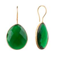Hydro-Emerald Quartz Pear Drop Earring