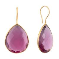 Hydro-Red Quartz Pear Drop Earring