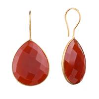 Red Onyx Quartz Pear Drop Earring