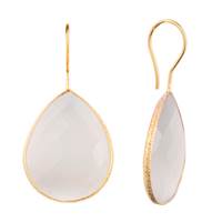 White Onyx Quartz Pear Drop Earring