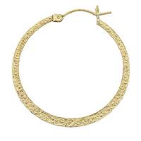 Gold Filled 35mm Hammer Hoop Earring