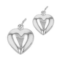 Sterling Silver Puffy Heart Charm 8mm