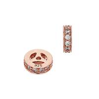 Rose Gold Vermeil 5X2mm Cubic Zirconia Rondelle Bead