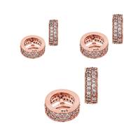 Rose Gold VermeilCubic Zirconia Rondelle Bead