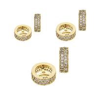 Vermeil Cubic Zirconia Rondelle Bead