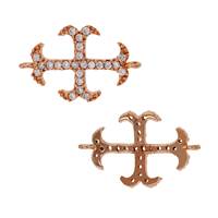 Rose Gold Vermeil Cubic Zirconia Cross Connector