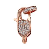 Rose Gold Vermeil Cubic Zirconia Lobster Clasp
