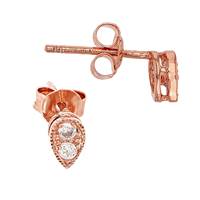 Rose Gold Vermeil Pear Shape Earring