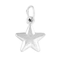 Sterling Silver Puffy Star Charm 9mm
