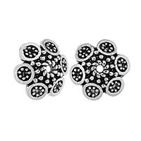 Oxidized Sterling Silver Flower 10.2mm Bead Cap