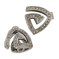 Rhodium Sterling Silver Triangle Diamond Bead