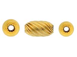 14K Corrugated Twist Oval Beads