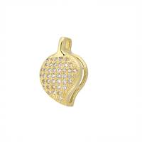 Vermeil Gold Cubic Zirconia Leaf 16mm Charm