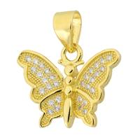 Vermeil Gold Cubic Zirconia Butterfly 17mm Charm