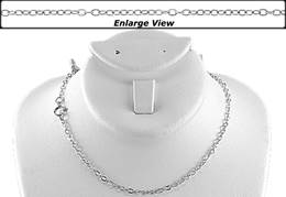 Rhodium Silver Ready to Wear 1.9mm Flat Round Cable Chain
