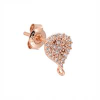 Rose Gold Vermeil Stud Pear Earring With Ring