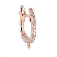 Rose Gold Vermeil Cubic Zirconia U-Leverback Earring