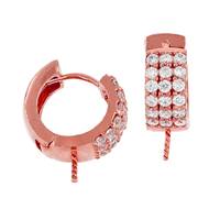 Rose Gold Vermeil 11x5mm Cubic Zirconia  Huggie