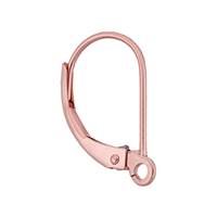 14K Plain Leverback Earring (O) Rose Gold