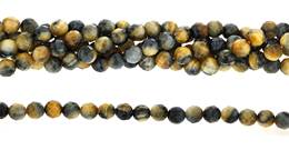 8mm Round Faceted Quality (A) Tiger Eye Fancy Color Bead