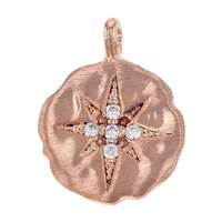 Rose Gold Vermeil 10.6mm Cubic Zirconia Starburst Charm