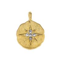 Vermeil Gold 7.8mm Cubic Zirconia Starburst Charm