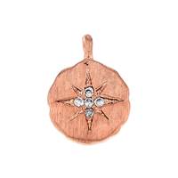 Rose Gold Vermeil 7.8mm Cubic Zirconia Starburst Charm