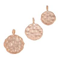 Rose Gold Plated Sterling Silver Hammered Disc Charm