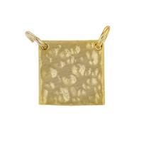Vermeil Gold Hammered Square Charm