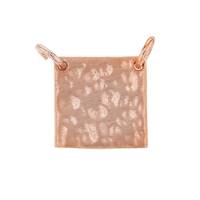 Rose Gold Vermeil  Hammered Square Charm
