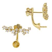 Vermeil 16MM Cubic Zirconia Earring with droped 4.5mm pearl cup