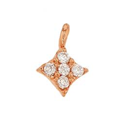 Rose Gold Vermeil  4mm 4 Point Star Cubic Zirconia Charm