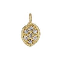 Vermeil Gold  6X4mm Cubic Zirconia Charm