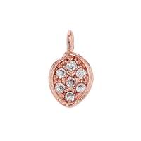 Rose Gold Vermeil 6X4mm Cubic Zirconia Charm