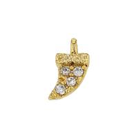 Vermeil Gold  6X3mm Cubic Zirconia Tusk Charm