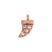 Rose Gold Vermeil 6X3mm Cubic Zirconia Tusk Charm