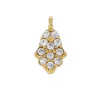 Vermeil Gold  6X4mm Cubic Zirconia Charm