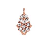 Rose Gold Vermeil  6X4mm Cubic Zirconia Charm