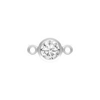 Sterling Silver Cubic Zirconia Bezel Connector