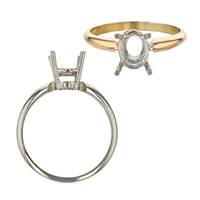 14K Oval 4 Prong Solitaire Rings